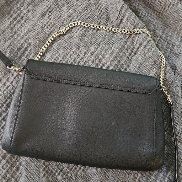 Kate Spade Black Saffiano Leather Crossbody Chain Strap Bag - Picture 6 of 9